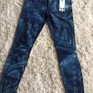 MOTHER Blue Looker Printed Skinny Jeans 25 NWT